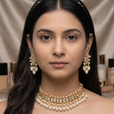 Regal Pearl Drop Necklace Set Earrings