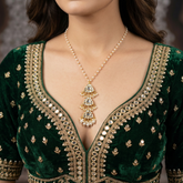 Bridal 3-Tier MOP Kundan Pendant Necklace