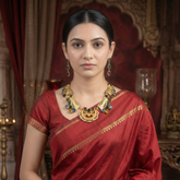 Peacock Motif Multicolor Stones Necklace Set