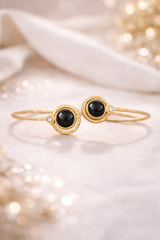 Black Gold Plated Minimalist Adjustable Cuff