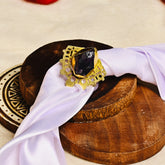 Gold Plated Brass Handcrafted Natural Stone Ring