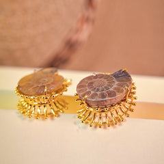 Natural Sea Shell Stone Statement Earrings