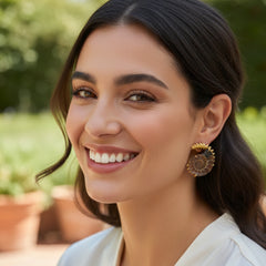 Natural Sea Shell Stone Statement Earrings