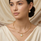 Opal Hasli Necklace Drop Earrings Jewelry Set