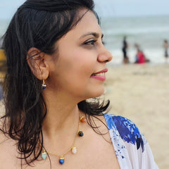 Blue Crystal Pendant Necklace Earrings Set