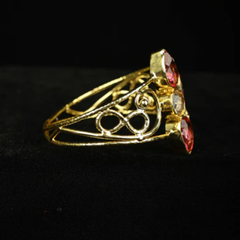 Panchi Kundan Gold-Toned Handcuff Bracelet