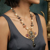 Royal Sapphire Pearl Pendant Neckpiece