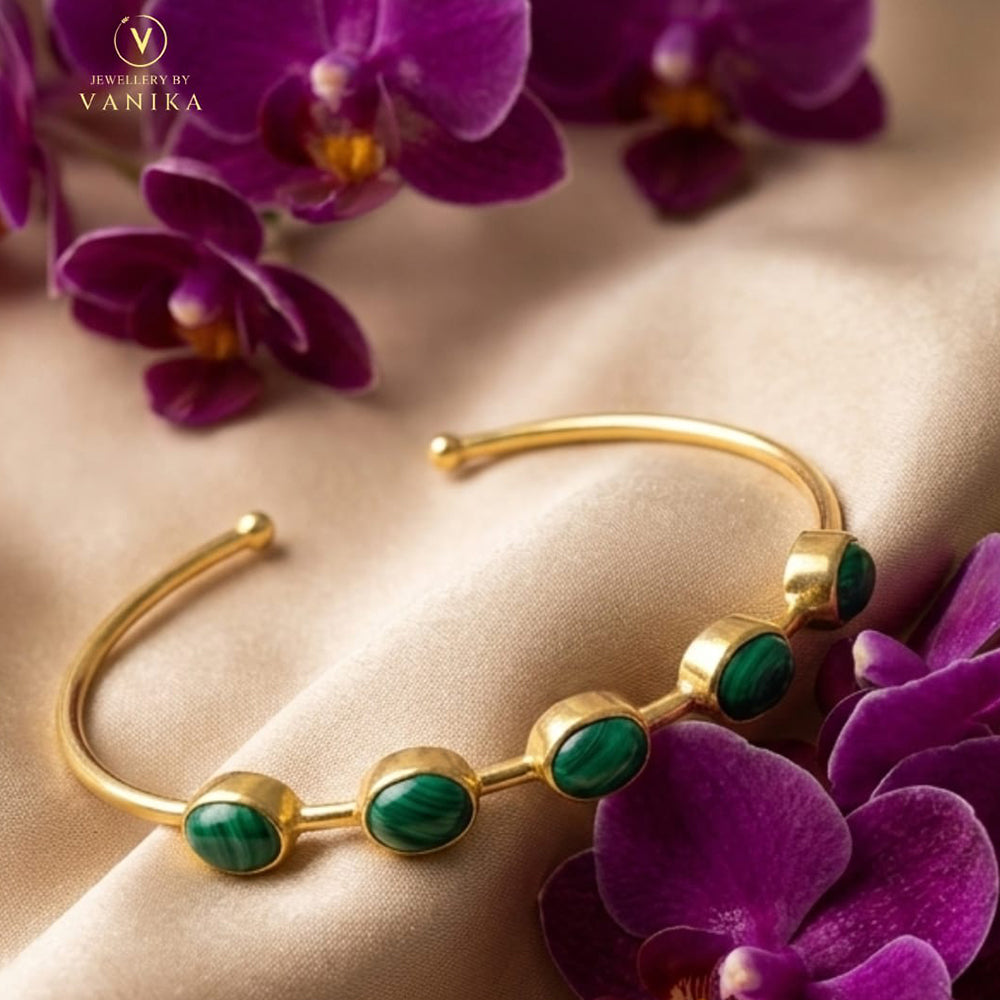 Gold-Tone Malachite Handcuff