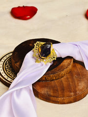 Gold Plated Brass Handcrafted Natural Stone Ring