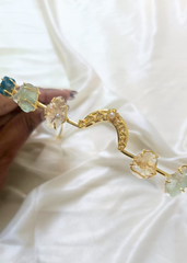 Crystal Pop Facelet with Multi-Stone Luxe Gold Arch