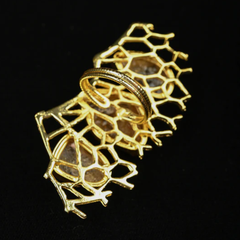 Raw Citrine Cluster Adjustable Cocktail Ring