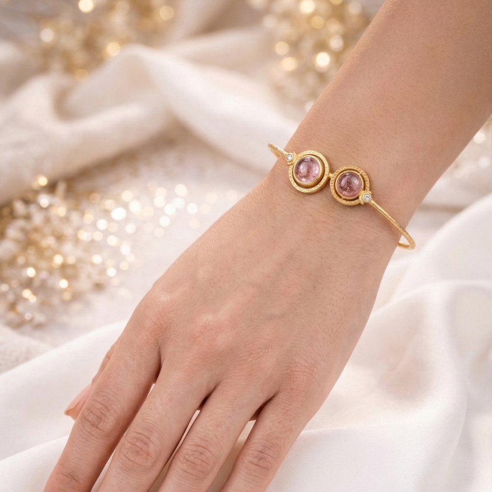 Crystal Pink Rose Quartz Handcuff